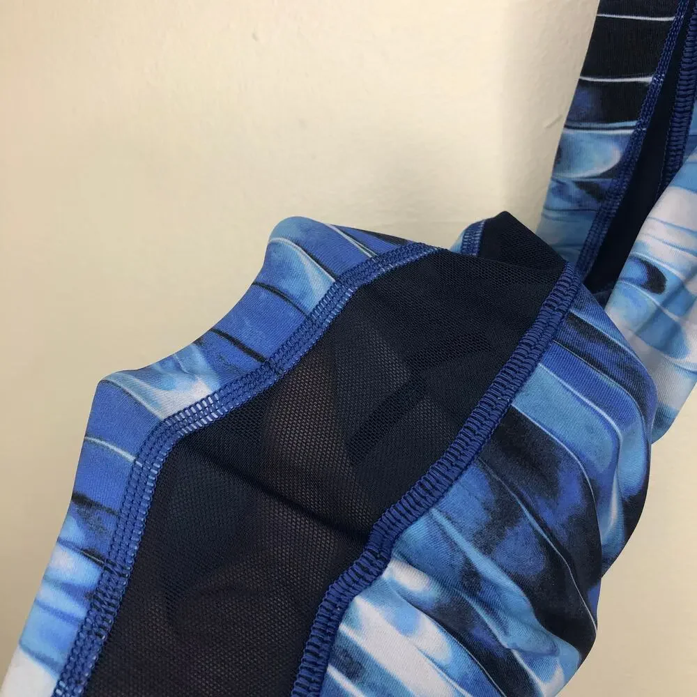 Lululemon Legging Train Times 7/8 Pant Tidal Multi True Navy Mesh Side Mid Rise